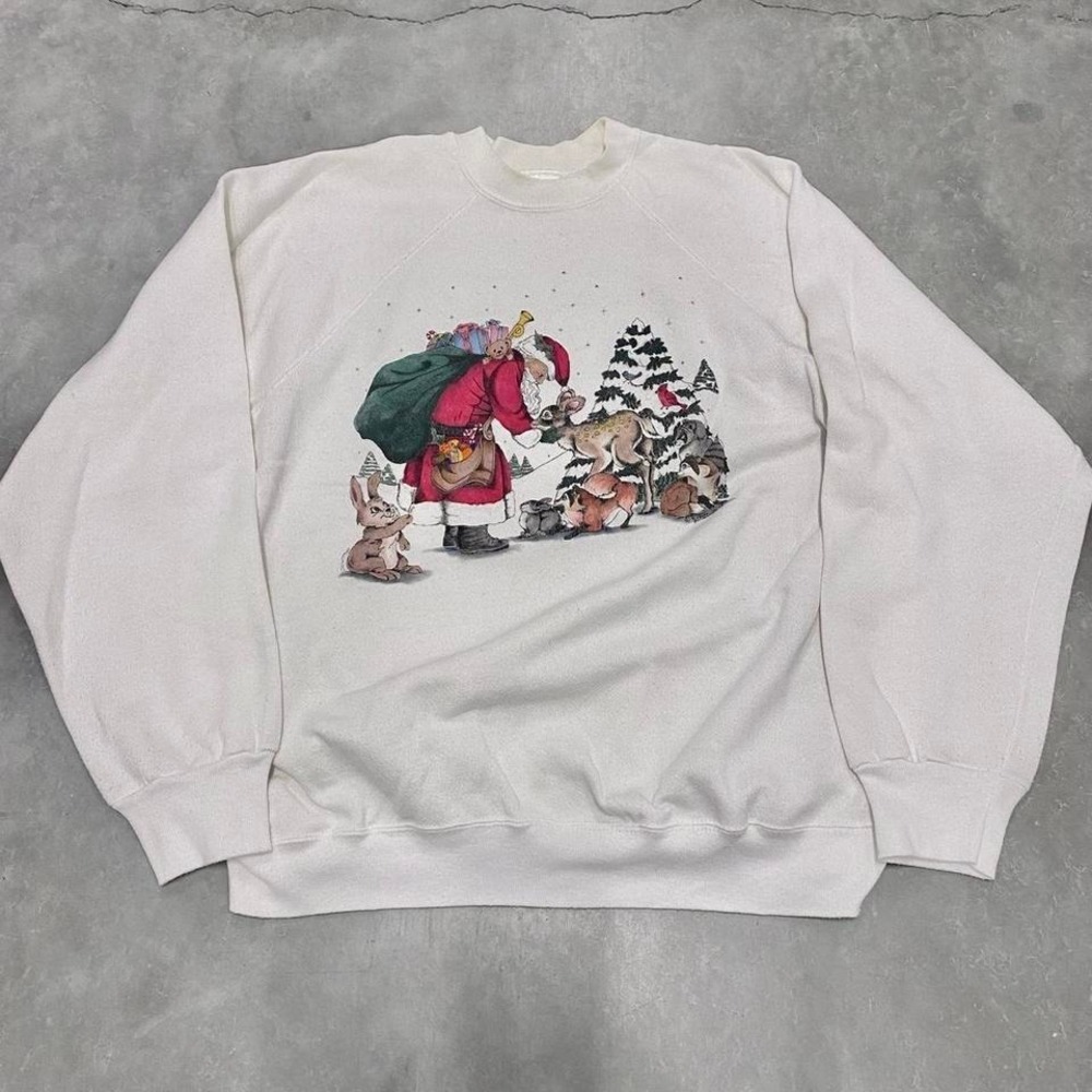 Vintage 90s y2k white Christmas sweater